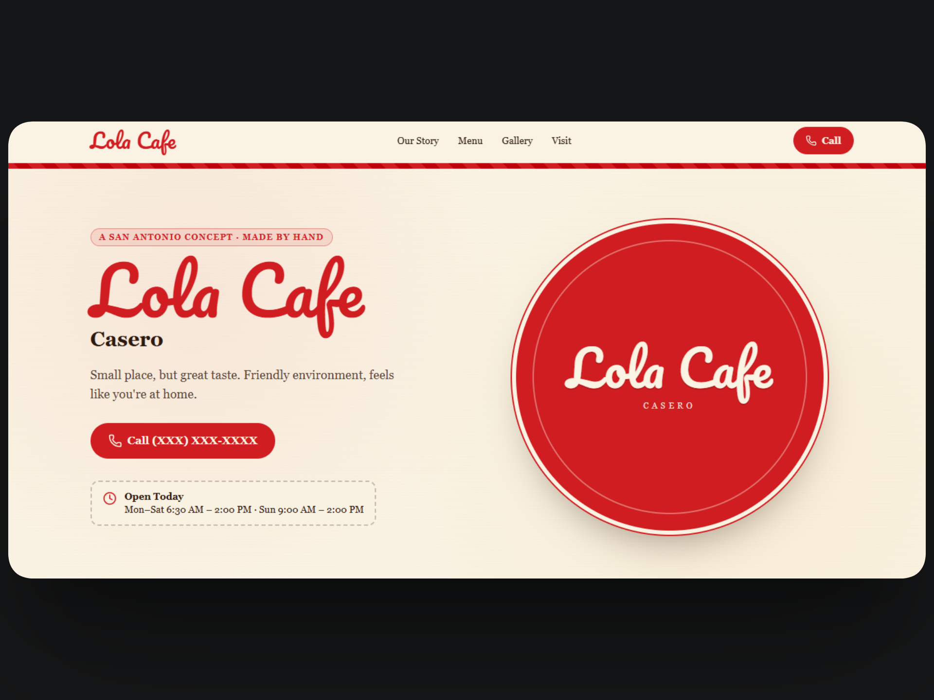 Lola Cafe website design by We Build San Antonio